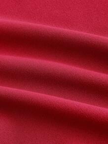 EMERY ROSE Plus Size Casual Plaid Tapered Pants For Autumn & Winter - Red - View 3