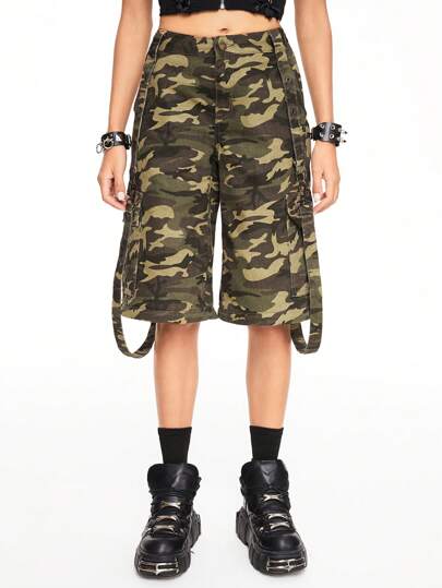 パンツ archive grunge camouflage cargo pants Y2K Aziz Cargo Pants Camo Paratrooper Utility Grunge Skate
