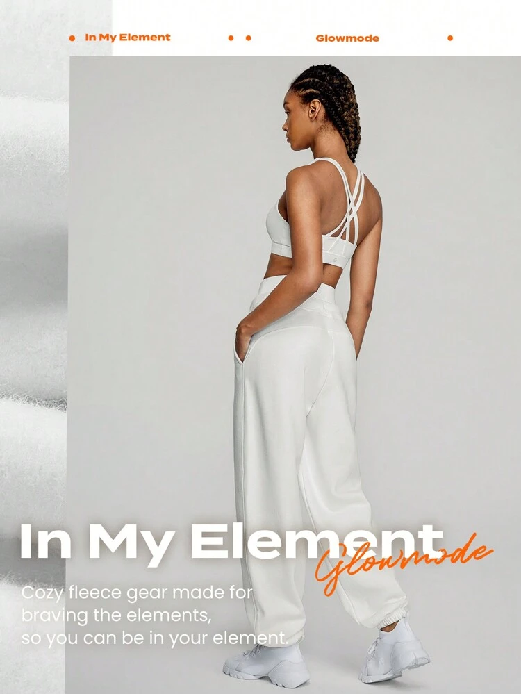 26.5'' Everyday Fleece Adjustable Drawstring Oversized Fit Joggers With Side Pockets Daily Casual Fall Winter