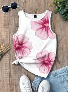 SHEIN LUNE Women's Casual All-Over Print Summer Tank Top