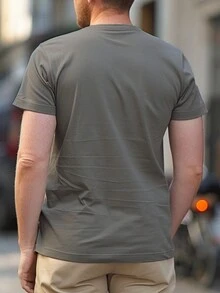 Manfinity Homme Áo thun nam cổ tròn in hình thường ngày Áo thun ngắn tay mùa hè - Xám - Xem 2
