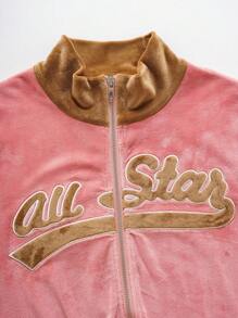 SHEIN Slayr 女士拉链休闲长袖日常运动衫、长袖上衣 - 西瓜粉 - 查看 6