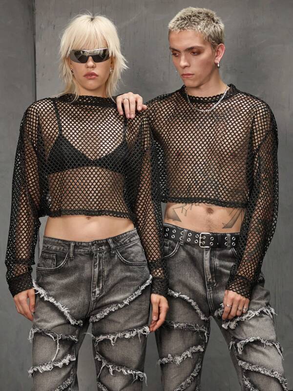 Manfinity VCAY Men's Loose Fit Drop Shoulder Streetwear Casual Long Sleeve Pullover Sweatshirt, Plain Party Couple Matching Long Sleeve Y2K Top, For Fall Winter