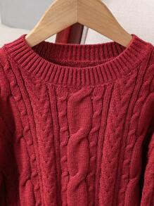Sparklyn Tween Girl Turtleneck Cable Knit Sweater Dress, Autumn Winter