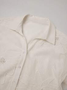 Anewsta 2pcs Set French Romantic White Hollow Embroidery Floral Casual Outfit - White - View 15