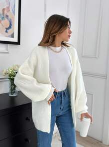 EURMUSE Brush Yarn Cardigan With Belt - Apricot - View 3