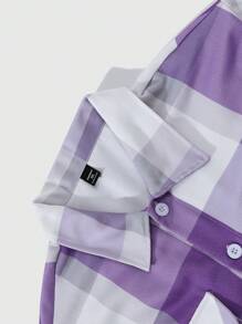 Manfinity EMRG Loose Fit Men's Plaid Print Flap Pocket Shacket - Multicolor - View 8