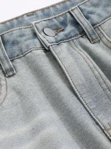 DAZY Women Straight Leg Washed Denim Jeans - Medium Wash - View 8