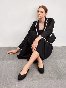 CUCCOO BIZCHIC 女士简约尖头平底鞋，优雅黑色芭蕾舞鞋，适合夏季度假鞋，夏季促销，返校鞋，大学生鞋，优雅基础款，商务休闲，商务时尚，圣诞节，秋季，新年假期