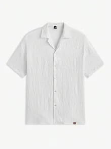 Manfinity VCAY Men's Slim Fit Mandarin Collar Short Sleeve Casual Shirt, Summer - Multicolor - View 1