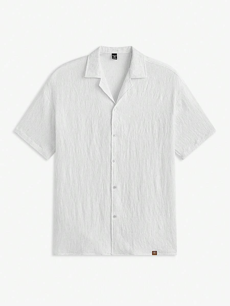 Manfinity VCAY Men's Slim Fit Mandarin Collar Short Sleeve Casual Shirt, Summer - Multicolor - View 1