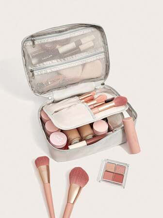 1 st polyester förvaringsväska, minimalistisk bärbar toalettartiklar förvaringsväska, perfekt för att packa kosmetika och researtiklar, Boho Vibes