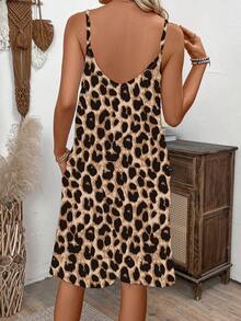 Breezaya Bộ áo liền quần in họa tiết thông thường dành cho nữ - Màu be - Xem 2