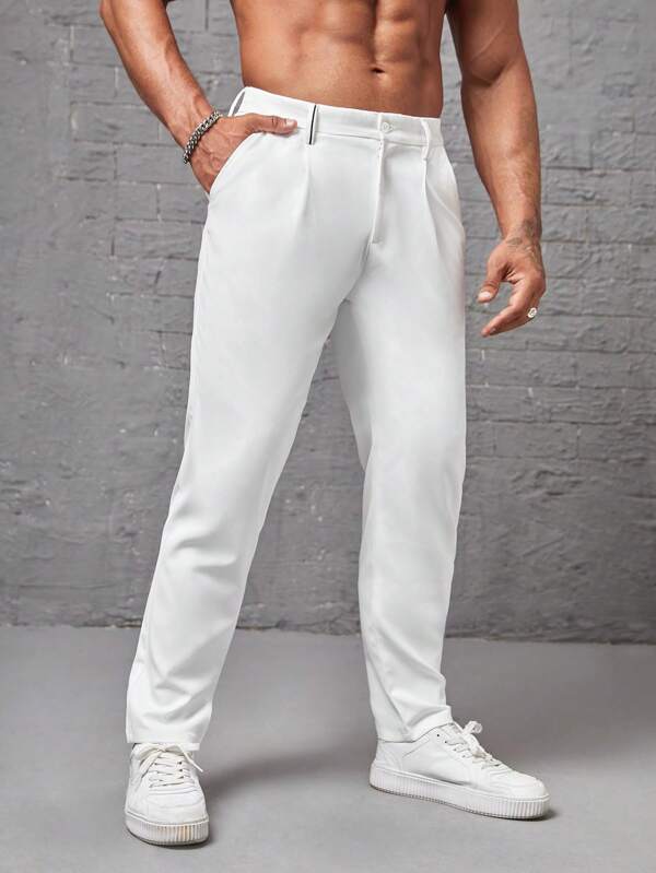 Manfinity Homme Men Solid Suit Pants