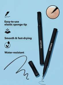 SHEGLAM On Fleek Long Lasting Liquid Eyeliner-Black Sweat-Proof Matte Eyeliner Pencil Ultra-Fine No Smudge Silky Smooth Easy To Use Eyeliner Kohl,Kajal,Henna Brand Beauty Makeup Face Paint Cosmetic For Women Girls Perfect For Winter Spring Ideal For Y2K Fancy Fashion Suitable For Birthday Gift Party Ready Best Color - Black - View 2