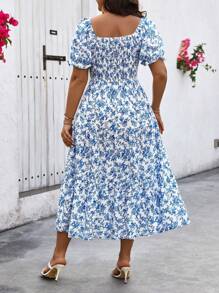 EMERY ROSE Women Plus Size Printed Floral Dress, Women Summer Outfit