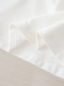 T-shirt à col rond et manches courtes pour tout-petites filles, avec décoration de cheongsam brodée d'un joli nœud, style chinois