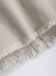 DAZY Quần short denim giản dị tối giản trơn dành cho nữ - Màu be - Xem 7