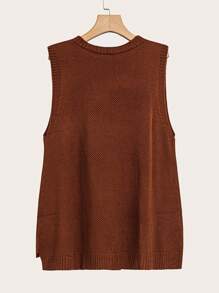 SHEIN LUNE Plus Size Women Solid Color Simple Sleeveless Casual Tank Top - Yellow - View 2