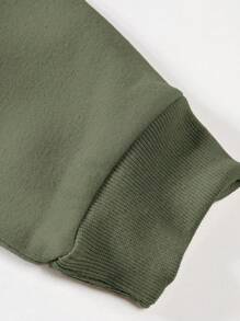 EURMUSE Men Solid Drop Shoulder Sweatshirt Without Tee - Dark Green - View 6