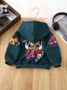 SHEIN Baby Boy Cartoon Bear Print Sweatshirt, Fall/Winter - Multicolor - View 5