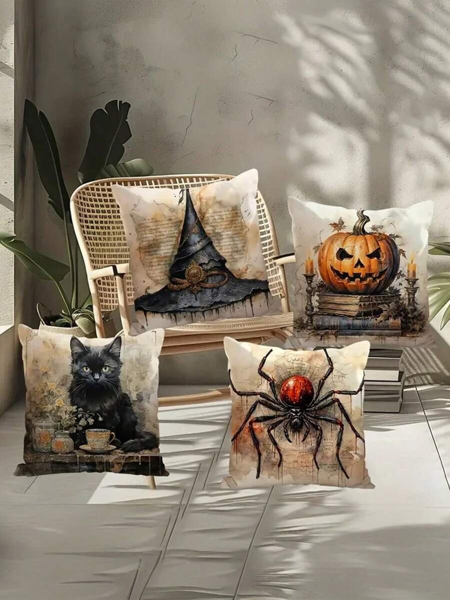 创意时尚万圣节装饰抱枕套柔软舒适 - 彩色 - 查看 1