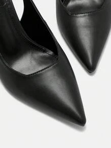 CUCCOO BIZCHIC Sepatu Hak Tinggi Klasik Ujung Lancip Kulit PU Hitam untuk Wanita, Cocok untuk Kerja, Kencan, Pesta, Liburan Musim Semi, Paskah, Natal - Hitam - View 7