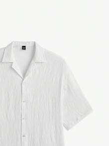 Manfinity VCAY Men's Slim Fit Mandarin Collar Short Sleeve Casual Shirt, Summer - Multicolor - View 3