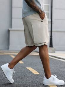 Manfinity Homme Men Pocket Casual Sports Comfortable Denim Shorts - Khaki - View 5