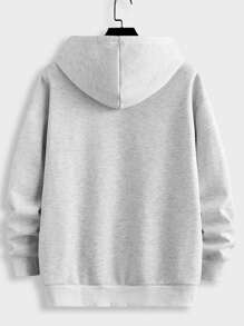 Manfinity Hypemode 男士休閒束口連帽衫和短褲套裝 - 淺灰色 - 查看 8