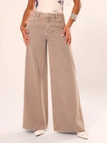 MUSERA 低腰宽松阔腿牛仔裤，90年代Y2K风格，可爱性感，适合夏季穿着。