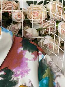 SHEIN Clasi Plus Size Cổ áo có cổ dài tay có nút phía trước Trang phục thường ngày, Giải trí & Kỳ nghỉ - Nhiều màu - Xem 7