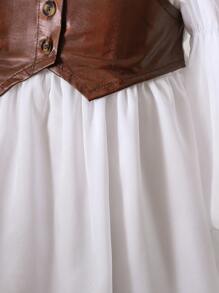 Baby Girl's 2 In 1 Princess Party Dress - White - View 4