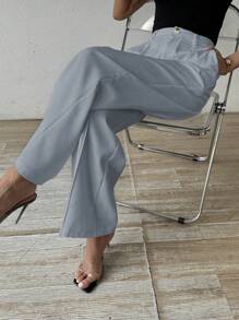RosyDaze Pantalones De Traje Rectos Casuales De Color Sólido Para Mujer
