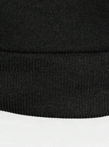 Manfinity Roghcode Áo nỉ trùm đầu dáng rộng dành cho nam in chữ, khóa kéo và dây rút có thể điều chỉnh, họa tiết, trang phục dạo phố, hip hop, mùa thu - màu đen - Xem 7