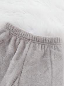 Cute Round Neck Baby Boys' Plush Clothing Set - Grey - View 5