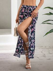 RueChic WOMEN BOTTOM FLOWER PRINTED SKIRT - Multicolor - View 3