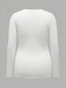 Modmama Maternity Casual Long Sleeve Fitted T-Shirt, Spring Autumn - Black and White - View 9