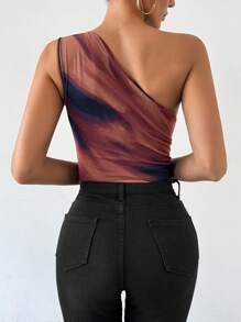 Firerie 单肩扎染修身紧身衣 - 棕色 - 查看 2