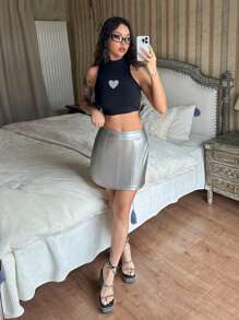 Lunelith SHEIN Lunessa تنورة كاجوال بسيطة للنساء