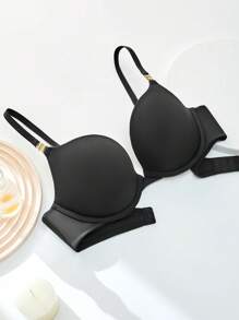 LUVLETTE Plunge Push-Up Black T-Shirt Basic Breezy Comfort Bra