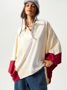 Bohemela Women's Vacation Color Block Long Sleeve T-Shirt, Autumn - Multicolor - View 1