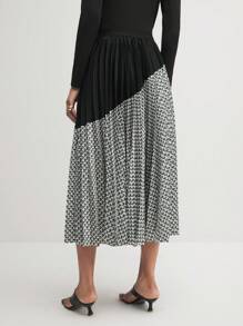 BizChic Damen eleganter farbblock-plissierter A-Linien Rock, Business Lässig für den Alltag