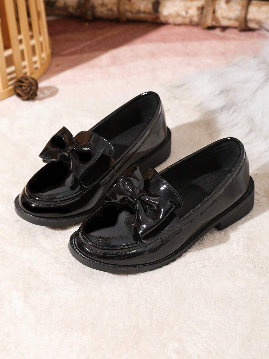 Nuevos zapatos escolares de diseño para niñas con suela suave tipo Maryjane - Negro - Ver 1