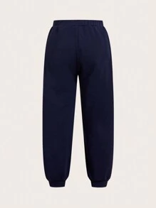 SHEIN Boys Basketball & Letter Graphic Tee & Joggers - Multicolor - View 7