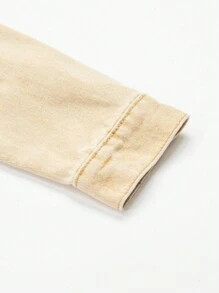 Teen Girls' Faded Denim Long Sleeve Jacket - Brown - View 6