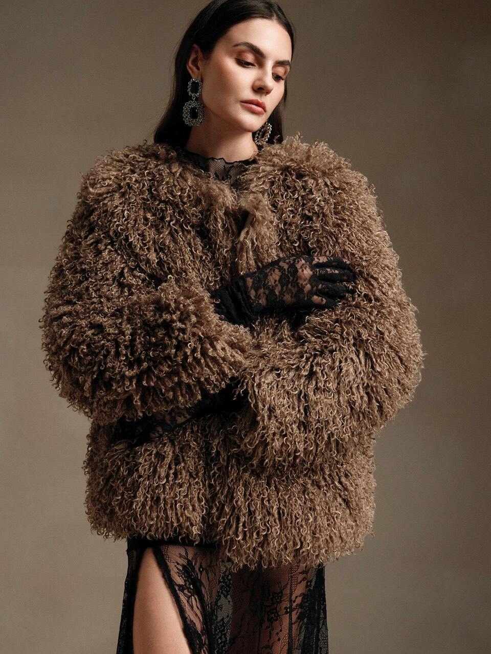 Short Fashionable Fluffy Jacket