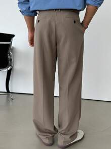 DAZY Pantalones de traje casuales de unicolor para hombre, otoño