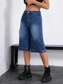 SHEIN EZwear Women Plain Simple Casual Denim Jeans