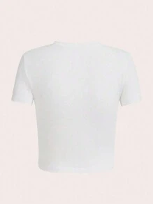 SHEIN EZwear Fun Graphic Print T-Shirt - White - View 2